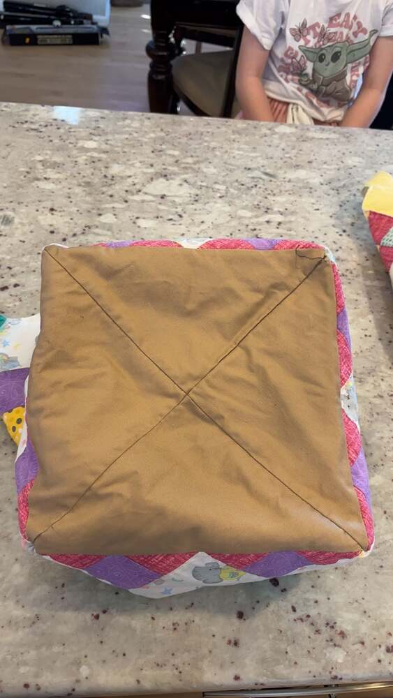 Handmade "Quilt-Style" Baby Elephant Tote Bag - Picture 3 of 4